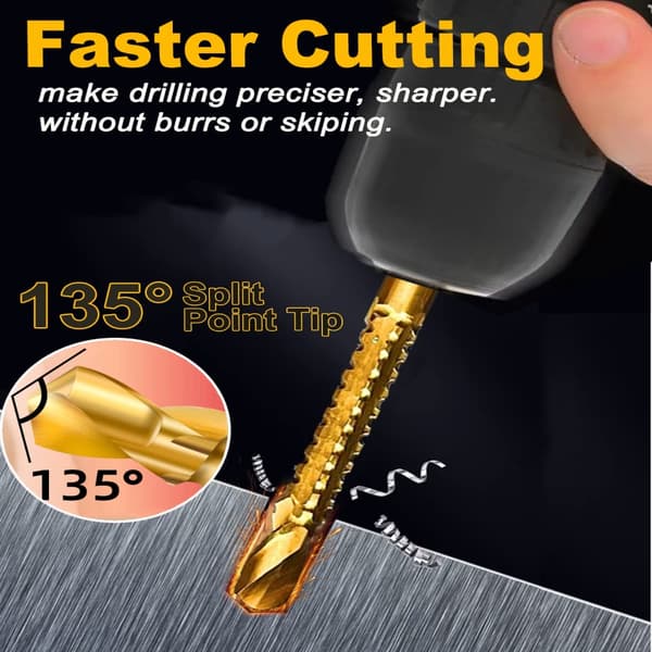 3-8mm Titanium HSS Drill HSS Twist Drill Bits Sett Cutting