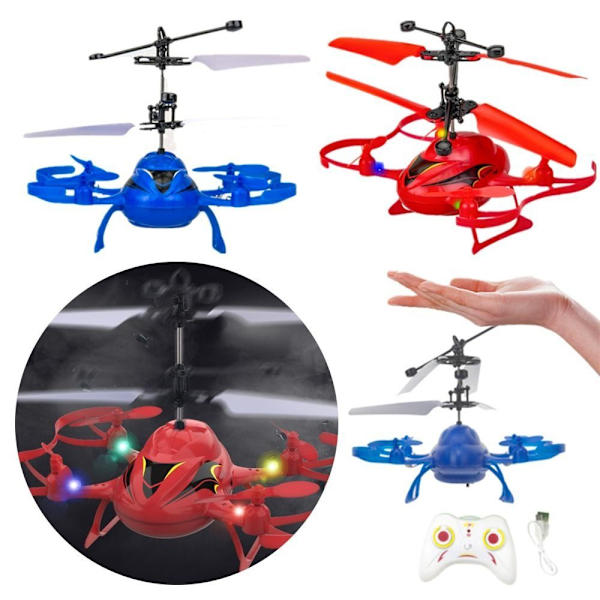 Infraröd sensor Flygplan Induktionsleksak BLÅ FJÄRRKONTROLL blue Remote Control-Remote Control