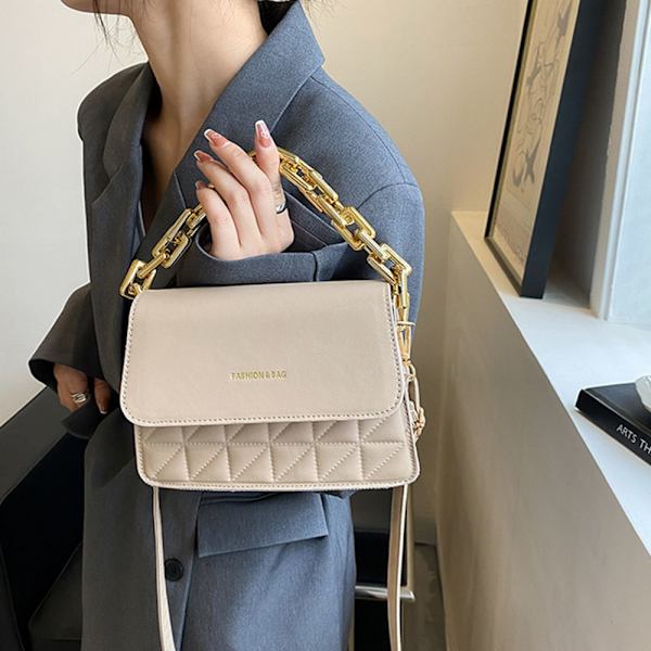 Chain Sling Handväska Väska Damväska Tangan Väskor beige