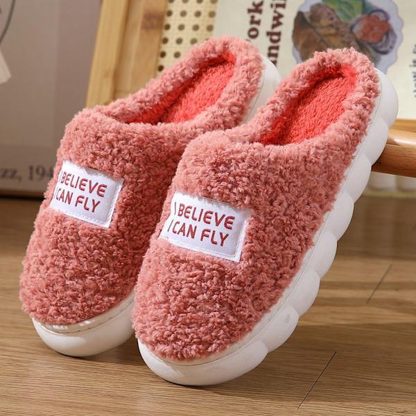 Fuffy Fur Tofflor Plysch Flat Tofflor ROSA 40-41 Pink 40-41