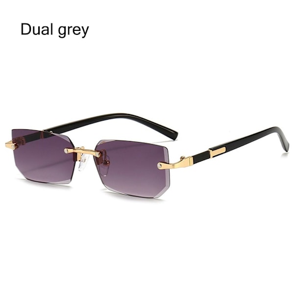Reunuksettomat suorakulmion aurinkolasit Kehyksettomat aurinkolasit DUAL GREY Dual grey