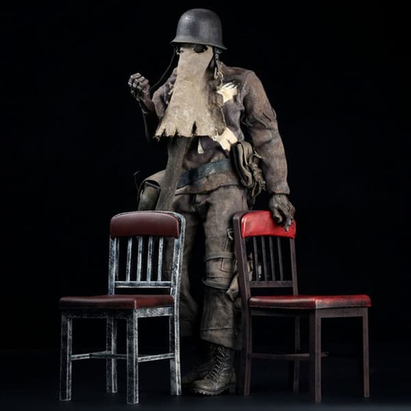1/6 Miniature Stol Soldat Samlet Stol SORT Black