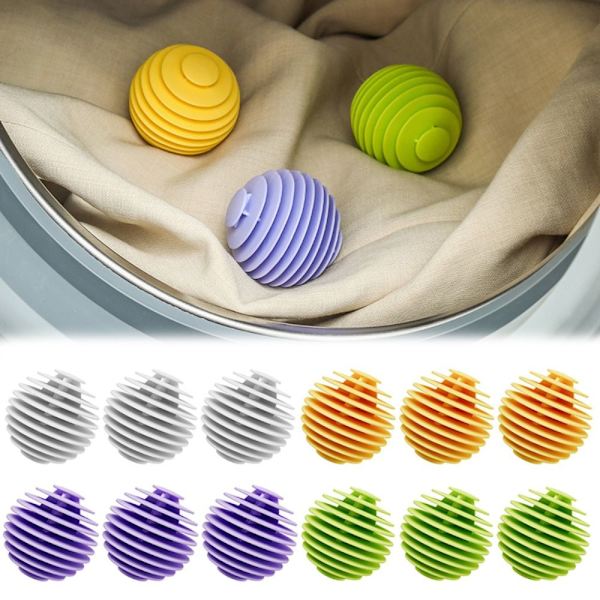 3 kpl Silicone Magic Laundry Balls Vaatteet Hiustenpuhdistustyökalu White