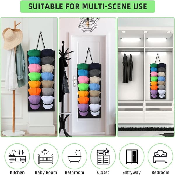 2 kpl pesäpallohattuhyllyn cap organizer cap Black 2Pcs-2Pcs
