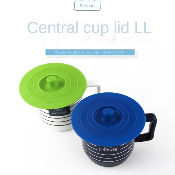 10Pack Silikonkopp Lock med skedhållare Mugg Cup Cover Hot Cup