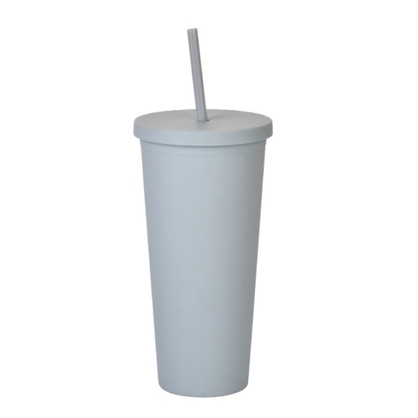 Dubbellagers Skinny Tumbler Plast Forsted vattenflaska GRÅ Grey