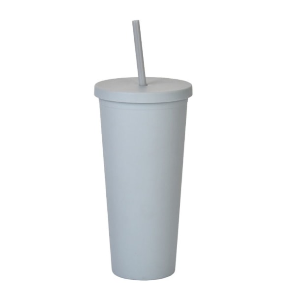 Kaksikerroksinen Skinny Tumbler muovinen Forsted-vesipullo HARMAA Grey