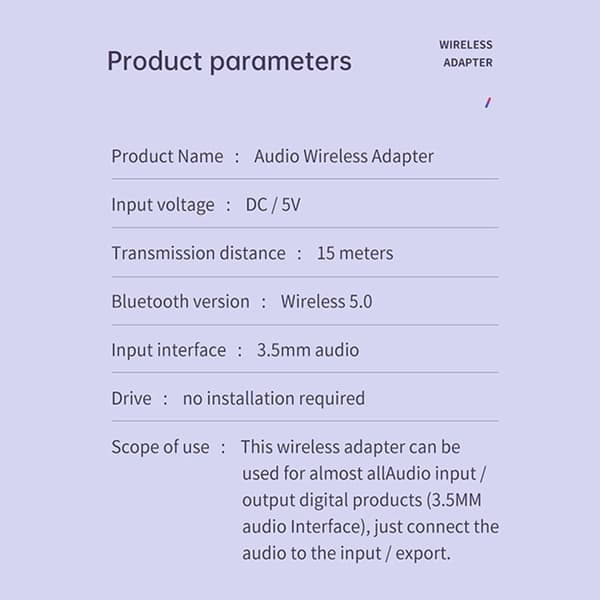 5.0 Bluetooth adapter Bluetooth sändare trådlös mottagare Black