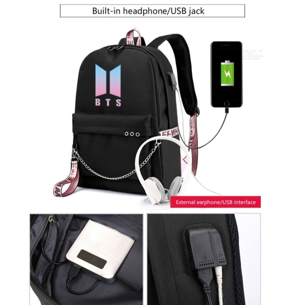 BT21 Skolväska Chain Backpack Axelväskor