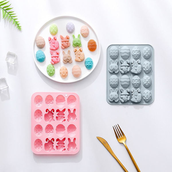 Påsk Silikon Form Bunny Rabbit Egg BLÅ blue