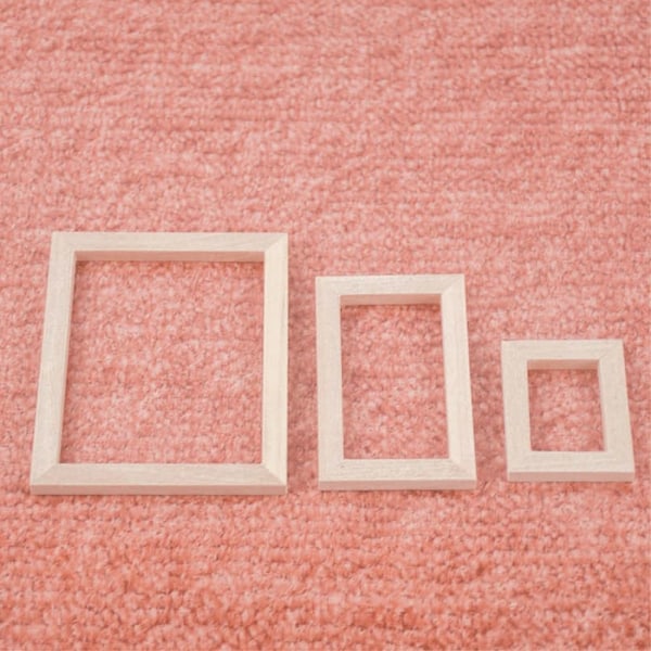 4 kpl puuhuonekalujen valokuvakehys malli 3X3,8X0,5CM3 3 3x3.8x0.5cm3