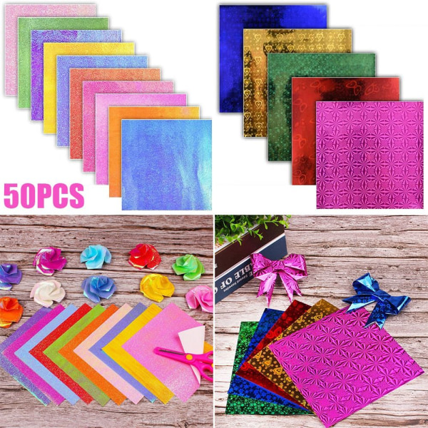 50 stk Firkantet Origami Papir Foldepapir PEARLESCENT PEARLESCENT Pearlescent