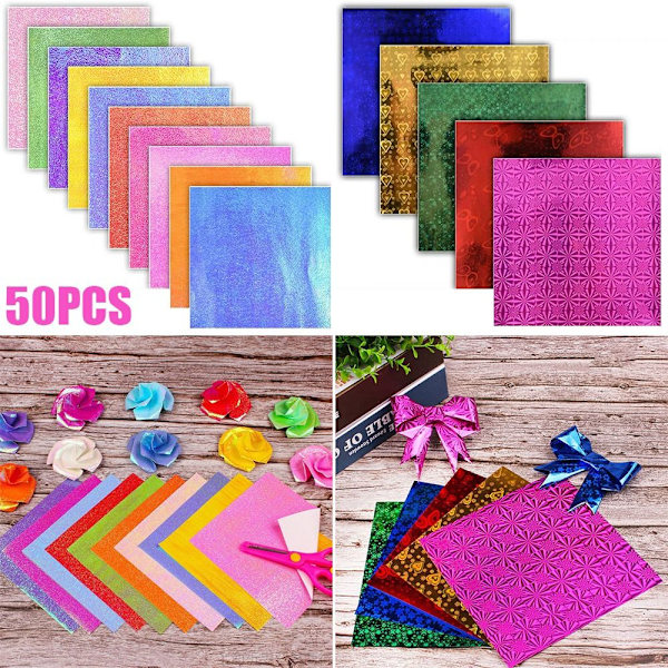 50st Fyrkantigt Origami Papper Vikpapper PEARLESCENT PEARLESCENT Pearlescent