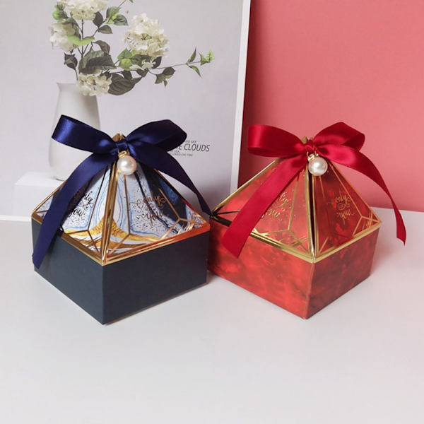 10 kpl hääsuosikkirasia, suklaakarkkirasiat, PUNAINEN 7X7X9CM Red 7x7x9cm