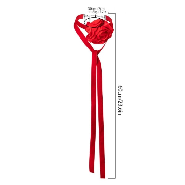 Dam Halsband Hals Smycken RÖD red