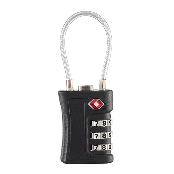 TSA Customs Code Lock Bagage Lösenordslås SVART Black