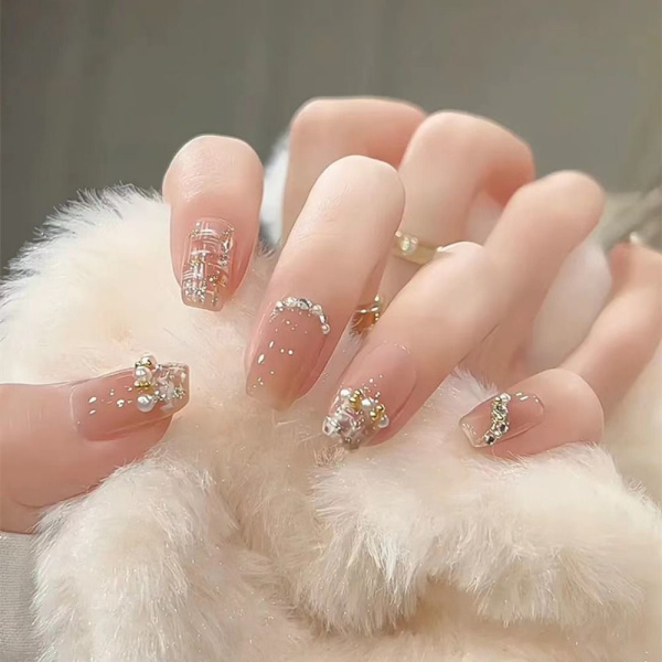 Pearl falske negle falske negle fransk manicure
