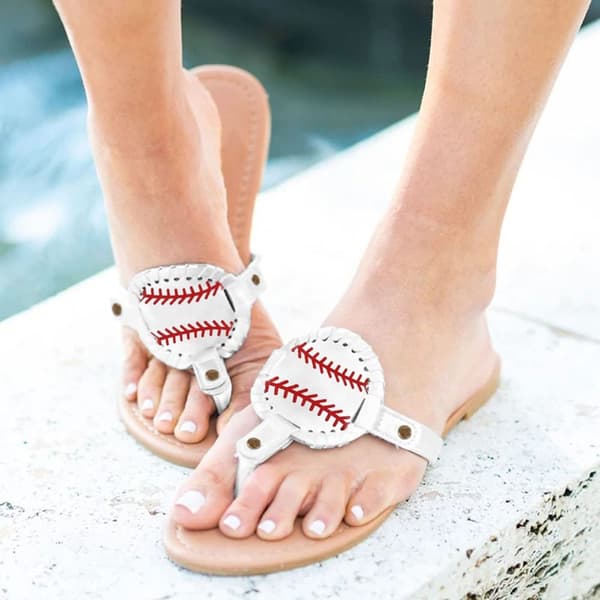 Baseballsandaler för damer, platt tofflor 10BASEBALL BASEBALL 10baseball