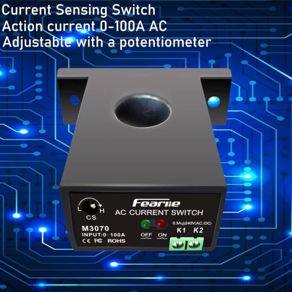 AC Current Sensing Switch Strømføler Relæ Strømsensor
