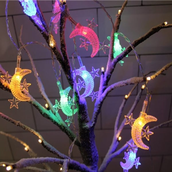 Star Moon String Lights Fairy Lights MONIVÄRI TÄHTI VILKKUVAT Multicolor Star Flashing-Star Flashing