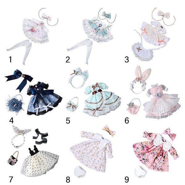 Dockkläder Blommig prinsessklänning 1 1