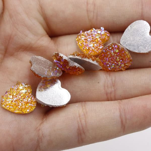 12 mm 100 st Glitter Heart Rhinestone Flatback Applique 7 7 7