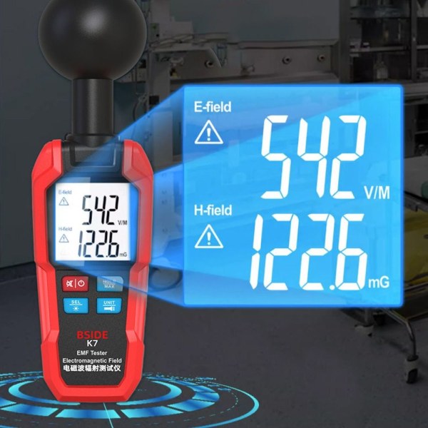 K7 EMF Meter EMF Reader Strålingsdetektor Meter