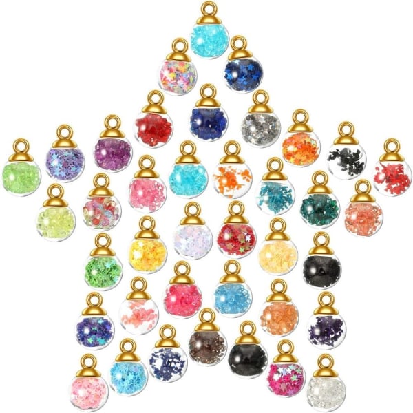 Fargerik Ball anheng Glass Ball Charms Mini blomsterperler