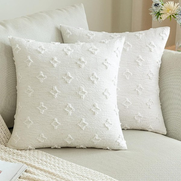 2 Stk Putetrekk Pynteputer Seng Dekorativ White 2 Pcs-2 Pcs