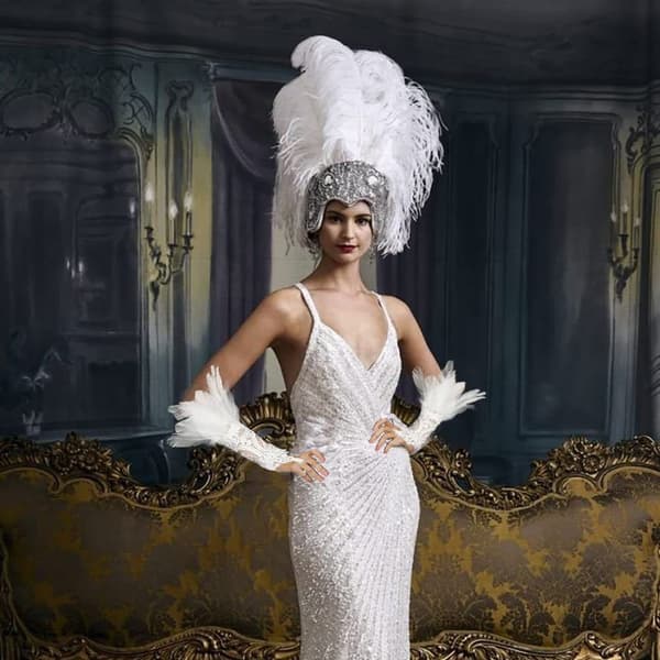 Feather Long Gloves Gothic Mesh Sleeve Vantar