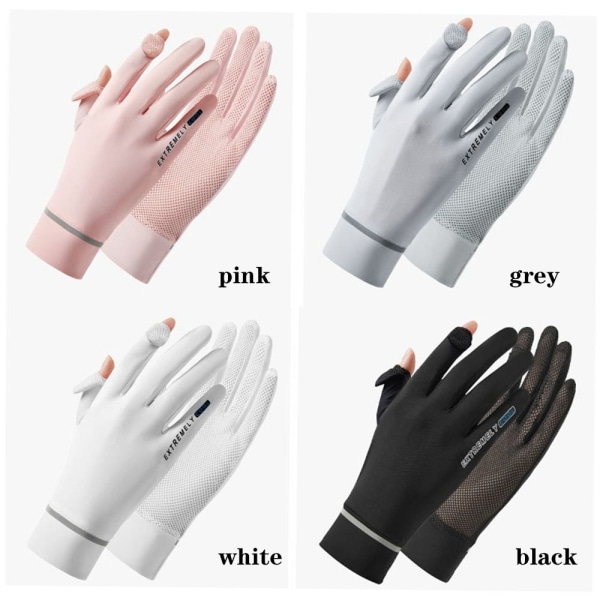 Ice Silk Gloves Anti-UV Handskar GRÅ grey