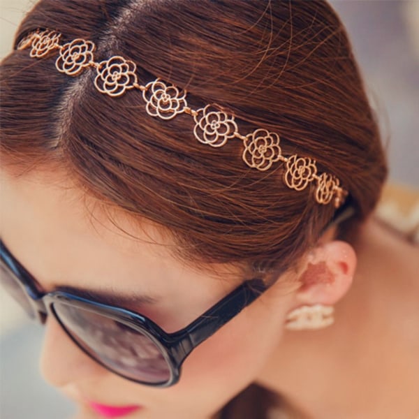 5 st Elastiskt hårband Retro Rose Flower Hårband 1 1 1