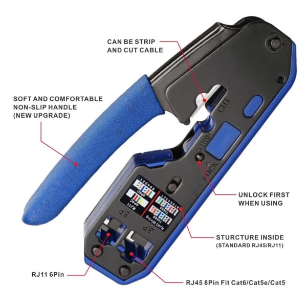 Krympetang Wire Stripper Nettverkskabel