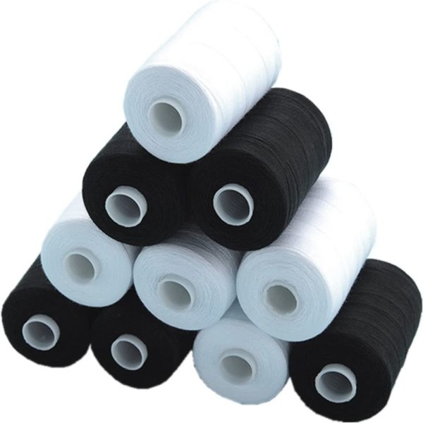 Sytråd Polyester 1000 Yards black&white