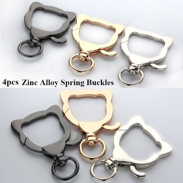 4 stk Spring Ring Spænder Karabinhagepunge Håndtasker SORT Black