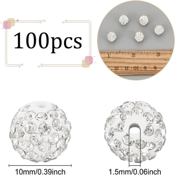 100 st Strasspärlor Lerpärlor Polymer Kristallpärlor