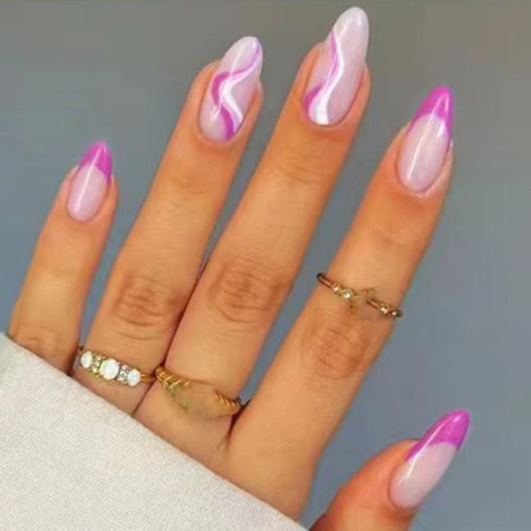 Almond Fake Nails Tekokynnet ranskalaiset AW88 AW88 AW88
