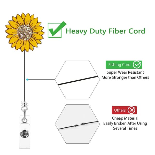 4 Stk Badge Reel Retractable Heavy Duty