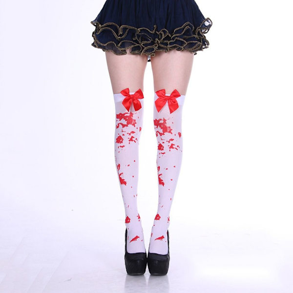 1 par Halloween Blood Socks Lårstrømper 1 1 1
