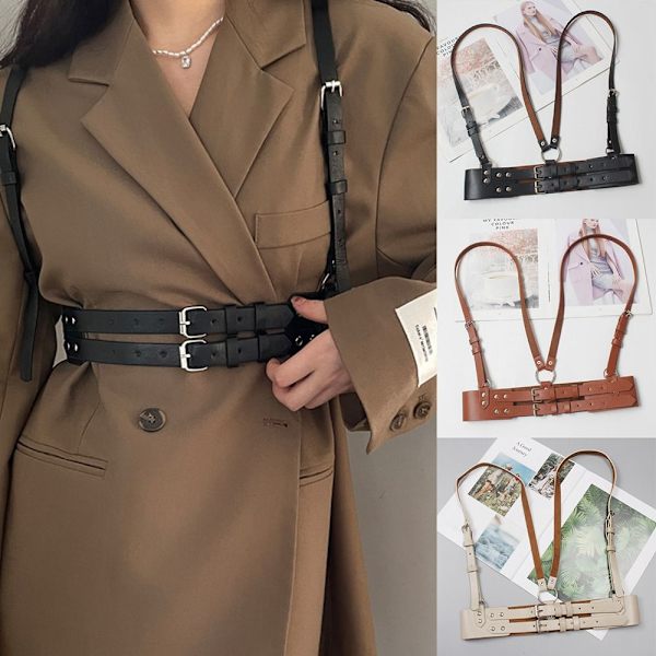 Kvinders taljebælter Body Chain bælte SORT Black