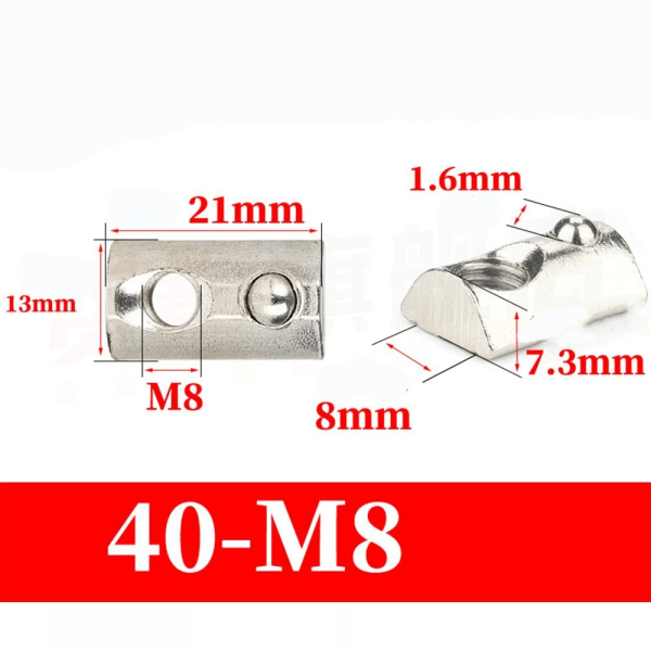 30 st T fjädermutter 40-serien aluminiumspår 30 st 30 st 30Pcs