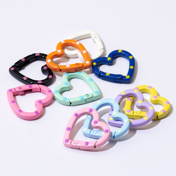 5 st Spring Heart Ring Spännen Karbinhake 3 3 3