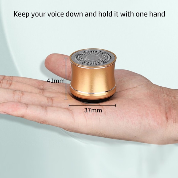 Metallkort Bluetooth -högtalare Mini Subwoofer Bärbar guld