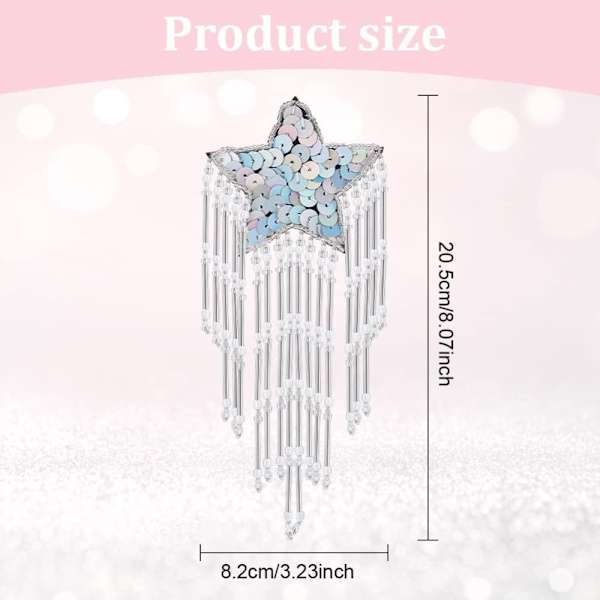 Beaded Star Patches Star Patches med tofs Tassel Paljettstjärna
