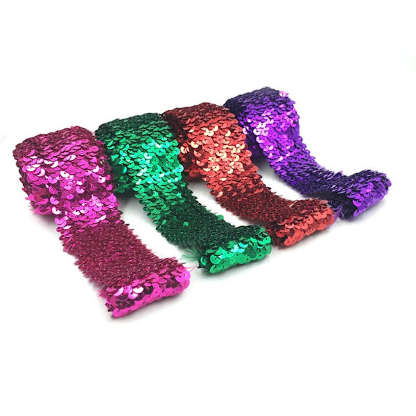 Paljett Spetsband Handdekorerad LILA Purple