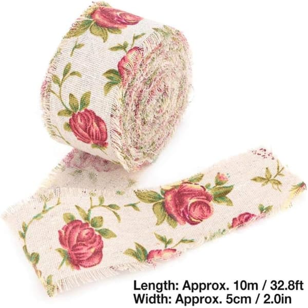 Burlap Ribbon DIY trykt Rose Burlap Craft