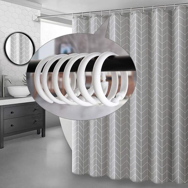 40 st Duschdraperiringar Duschkrokar för Duschdraperi White 40 Pcs-40 Pcs