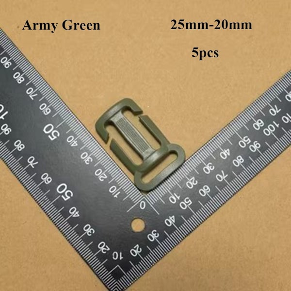 5 st Tri Glide Slider Stege Låsspännen ARMY GREEN 25MM-20MM Army Green 25mm-20mm