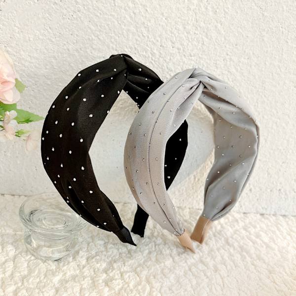Kvinder Pandebånd Rhinestone Hårbånd SORT black