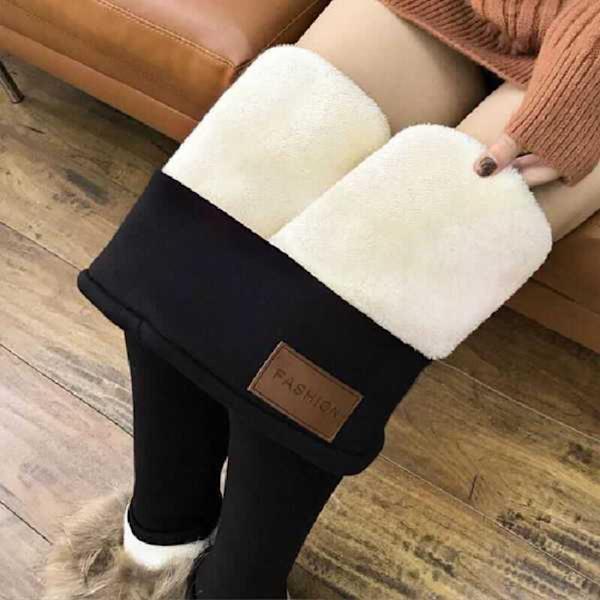 Fleeceforede Leggings Vinter Leggings SORT L Black L